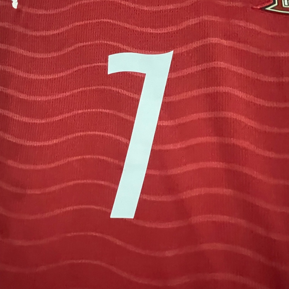 Puma Red Portugal Soccer Jersey with Green Trim and White Accents - Picture 5 of 11